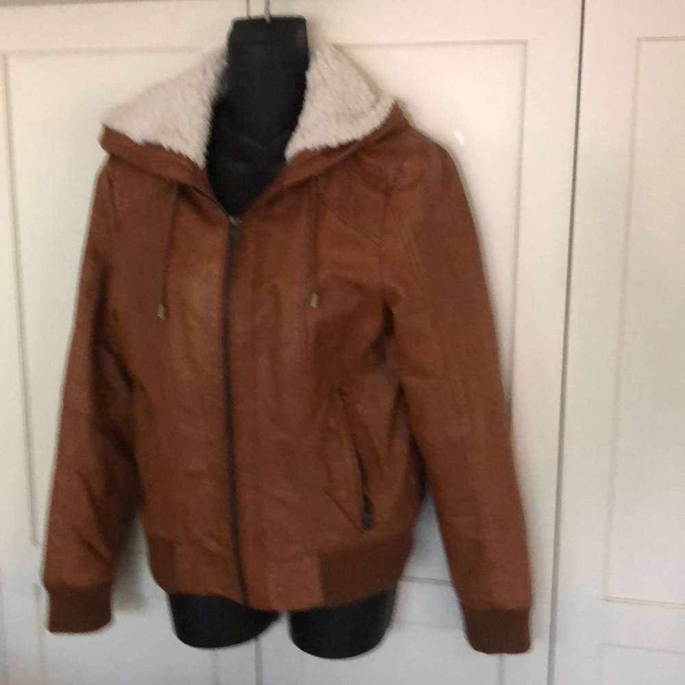 Mark New York hooded leather jacket